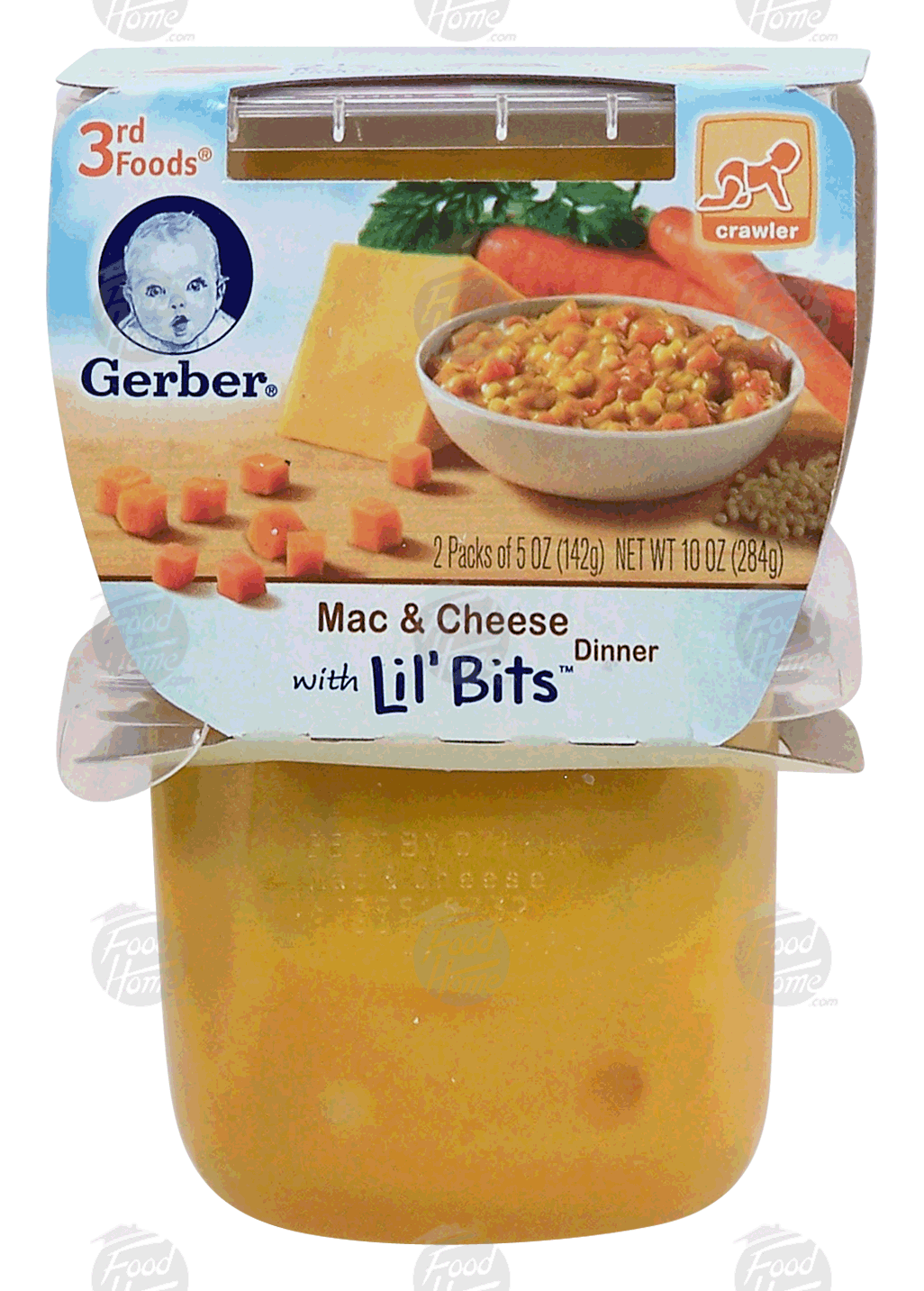 Gerber with Lil' Bits mac & cheese dinner baby food, stage 3, 2-pack Full-Size Picture